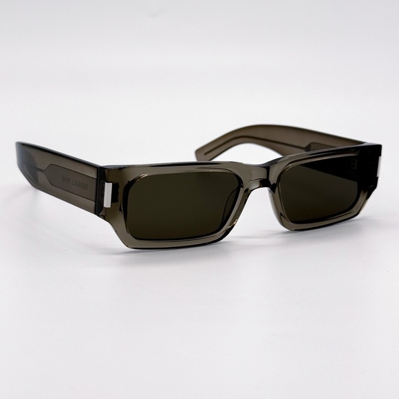 NEW SAINT LAURENT SL660 003 SQUARE GREEN GREY SL 660 003 UNISEX SUNGLASSES - Picture 1 of 8